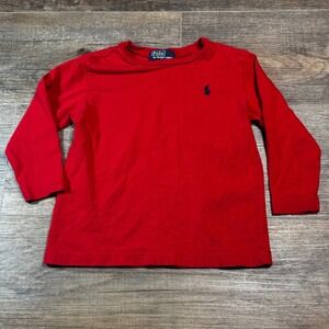 Polo Ralph Lauren Red Long Sleeve Cotton Shirt Boys‎ 24M, Fall, Preppy, Unisex